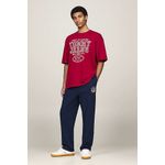 Fashion, accesorii si bijuterii - Barbati - Imbracaminte - Tricouri si bluze barbati - Tricou barbati Tommy Jeans Ovz Vintage NYC Tee DM0DM18543 S INTL Rosu - Infinity.ro