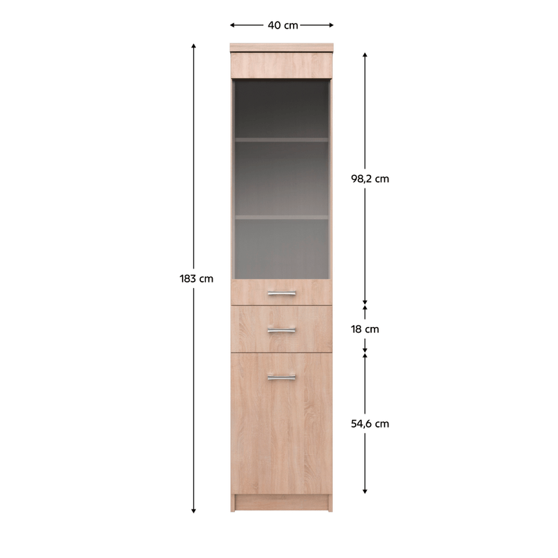 Casa si Gradina - Mobilier - Comode si corpuri - Corpuri bucatarie - Vitrina 1D1W1S, stejar Sonoma, universal, TOPTY TIP 32 - Infinity.ro