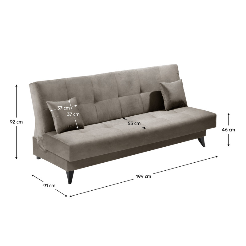 Casa si Gradina - Mobilier - Canapele si coltare - Canapele - Canapea extensibila cu spatiu depozitare, gri-bej Taupe, URGO - Infinity.ro