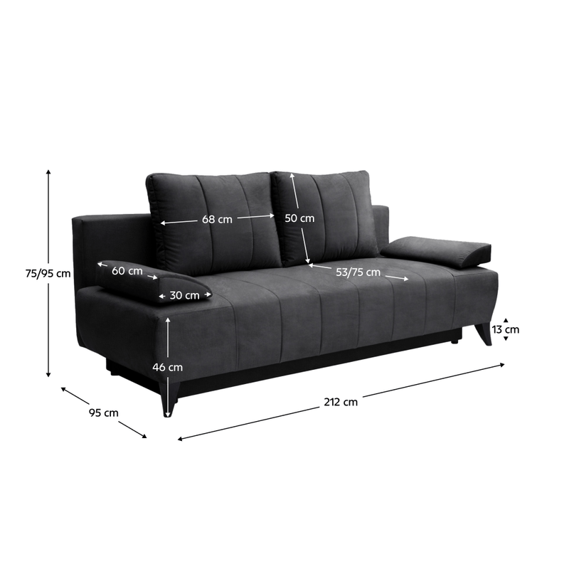 Casa si Gradina - Mobilier - Canapele si coltare - Canapele - Canapea extensibila, gri, BERO - Infinity.ro