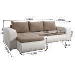 Casa si Gradina - Mobilier - Canapele si coltare - Canapele - Canapea extensibila, alb/maro, stanga, BURAN ROH - Infinity.ro