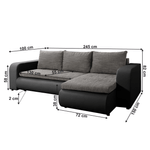 Casa si Gradina - Mobilier - Canapele si coltare - Canapele - Canapea extensibila, negru/gri, dreapta, BURAN ROH - Infinity.ro