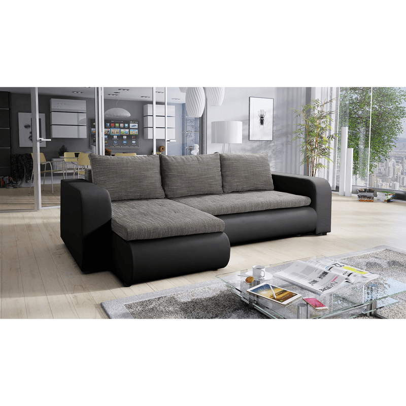 Casa si Gradina - Mobilier - Canapele si coltare - Canapele - Canapea extensibila, negru/gri, stanga, BURAN ROH - Infinity.ro