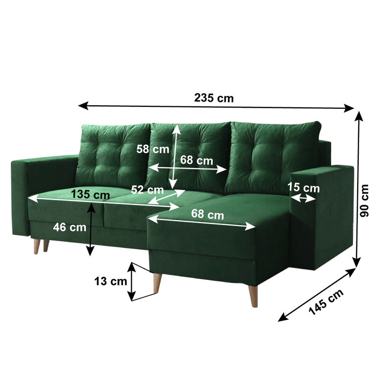 Casa si Gradina - Mobilier - Canapele si coltare - Canapele - Canapea extensibila, verde, dreapta, BLEKY ROH - Infinity.ro