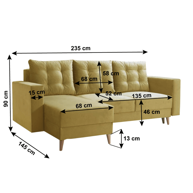 Casa si Gradina - Mobilier - Canapele si coltare - Canapele - Canapea extensibila, galben, stanga, BLEKY ROH - Infinity.ro