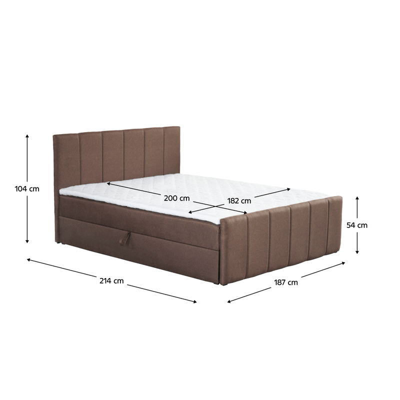 Casa si Gradina - Mobilier - Paturi si accesorii - Paturi - Pat boxspring, 180x200, maro, STAR - Infinity.ro