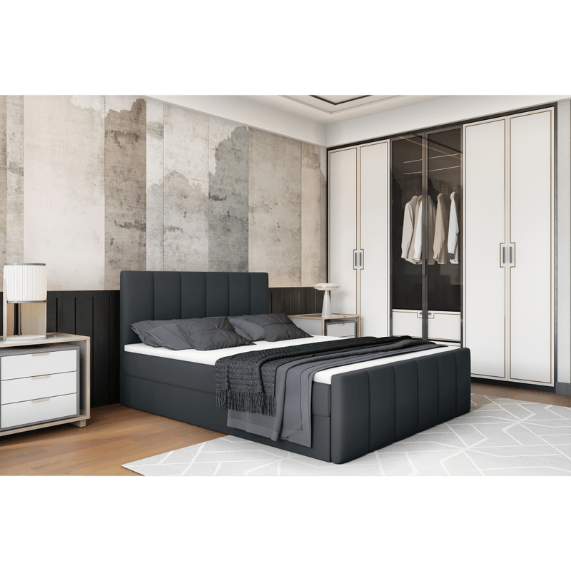 Casa si Gradina - Mobilier - Paturi si accesorii - Paturi - Pat boxspring, 140x200, gri, STAR - Infinity.ro