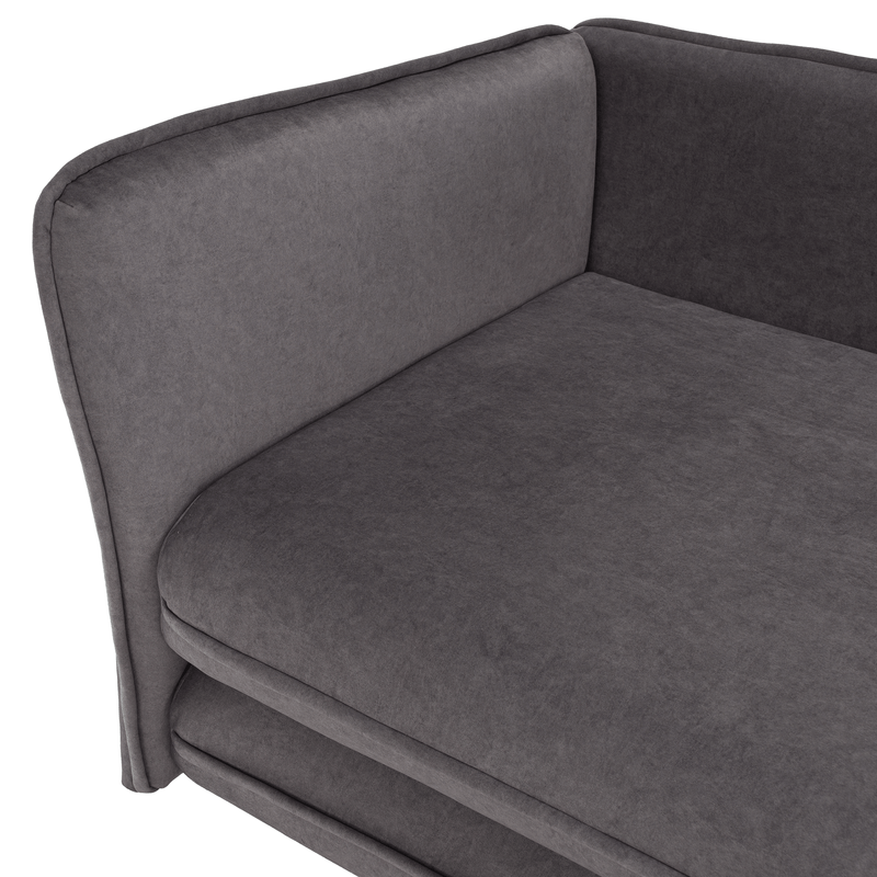 Casa si Gradina - Gradina si terasa - Mobilier exterior - Scaune si sezlonguri gradina - sezlong cu spatiu de depozitare, gri, stanga, LAMBA - Infinity.ro