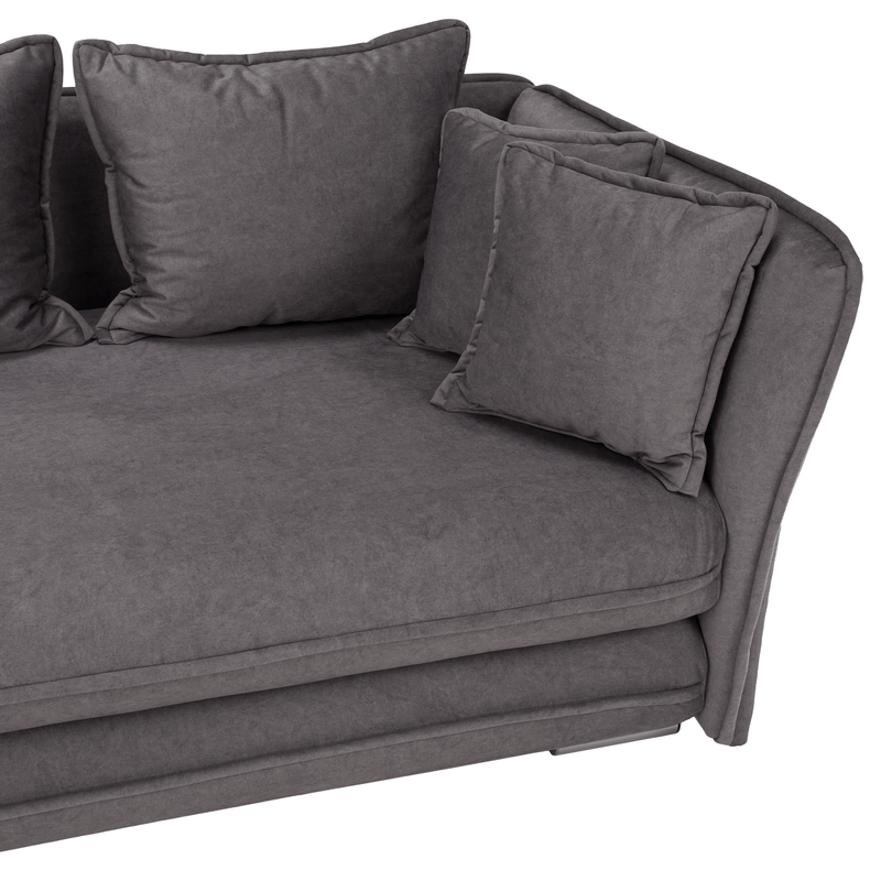 Casa si Gradina - Gradina si terasa - Mobilier exterior - Scaune si sezlonguri gradina - sezlong cu spatiu de depozitare, gri, dreapta, LAMBA - Infinity.ro