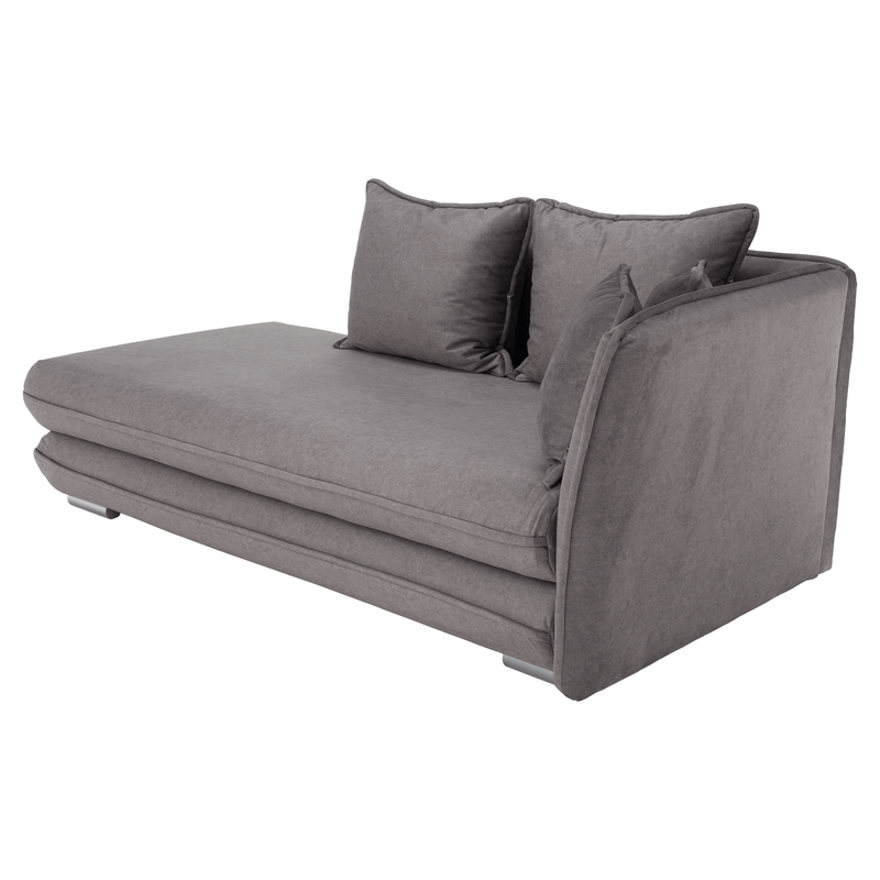 Casa si Gradina - Gradina si terasa - Mobilier exterior - Scaune si sezlonguri gradina - sezlong cu spatiu de depozitare, gri, dreapta, LAMBA - Infinity.ro