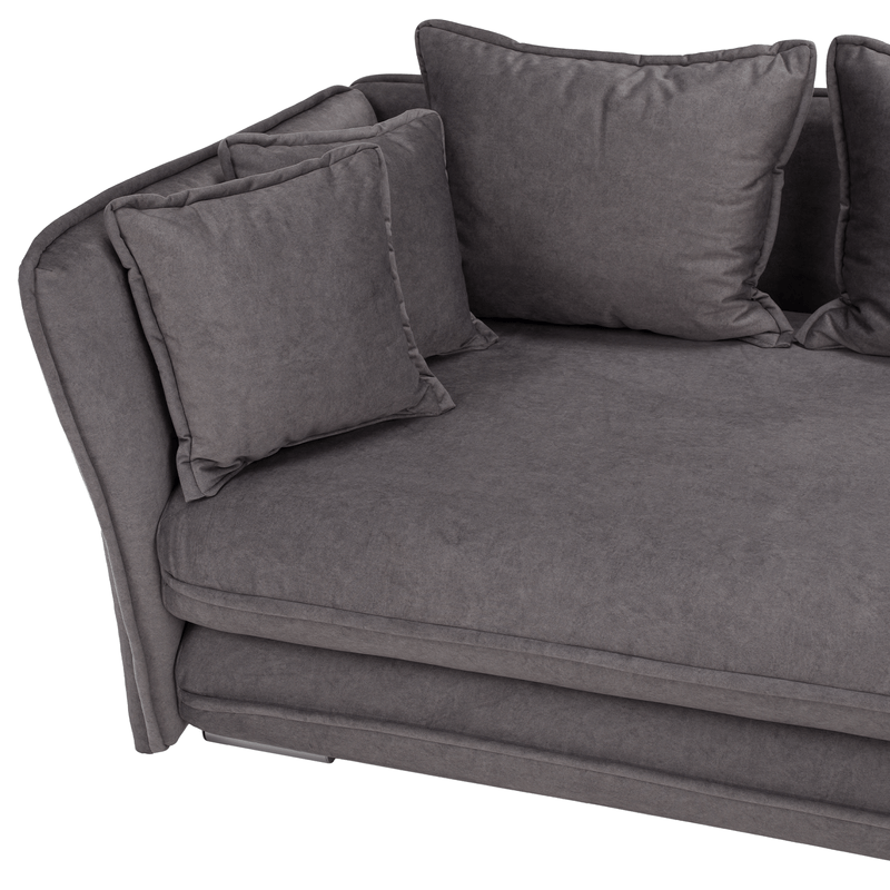 Casa si Gradina - Gradina si terasa - Mobilier exterior - Scaune si sezlonguri gradina - sezlong cu spatiu de depozitare, gri, stanga, LAMBA - Infinity.ro