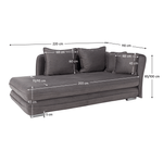 Casa si Gradina - Gradina si terasa - Mobilier exterior - Scaune si sezlonguri gradina - sezlong cu spatiu de depozitare, gri, dreapta, LAMBA - Infinity.ro