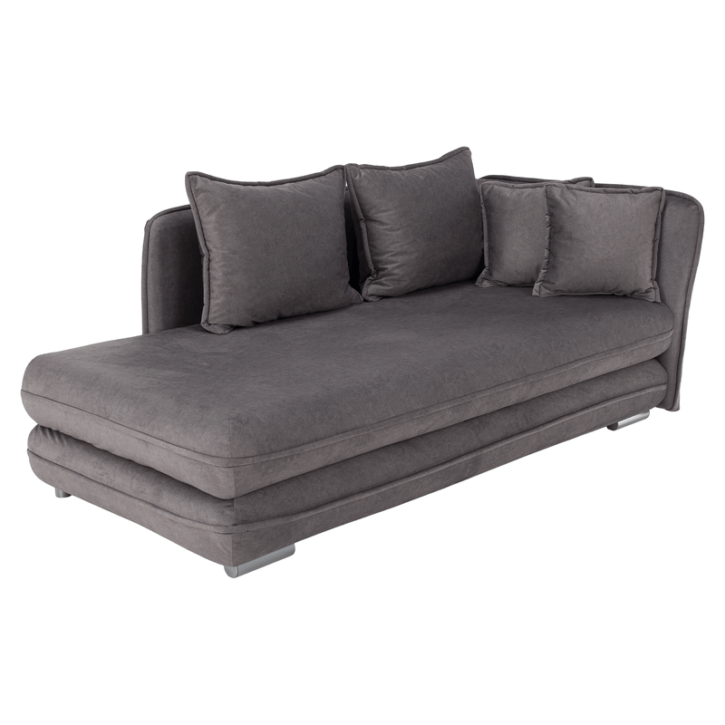 Casa si Gradina - Gradina si terasa - Mobilier exterior - Scaune si sezlonguri gradina - sezlong cu spatiu de depozitare, gri, dreapta, LAMBA - Infinity.ro