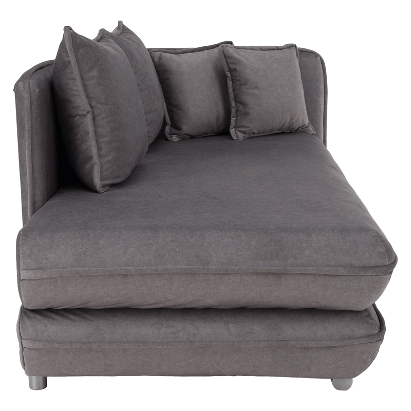 Casa si Gradina - Gradina si terasa - Mobilier exterior - Scaune si sezlonguri gradina - sezlong cu spatiu de depozitare, gri, dreapta, LAMBA - Infinity.ro