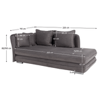 Casa si Gradina - Gradina si terasa - Mobilier exterior - Scaune si sezlonguri gradina - sezlong cu spatiu de depozitare, gri, stanga, LAMBA - Infinity.ro