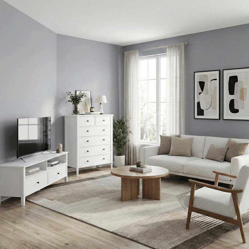 Casa si Gradina - Mobilier - Comode si corpuri - Comode - Comoda, alb/negru, TEANA - Infinity.ro