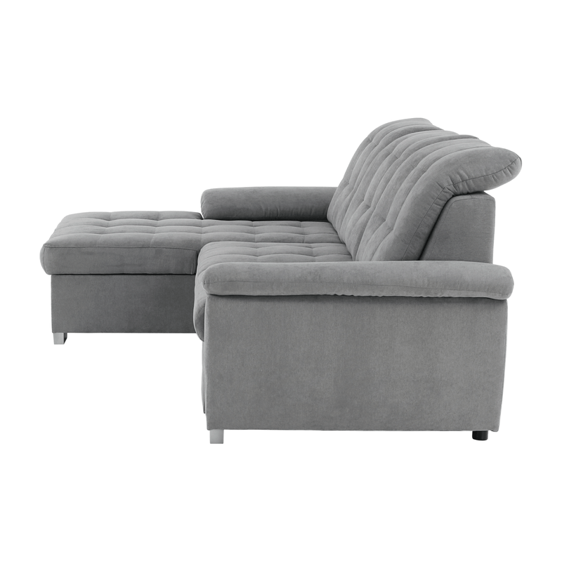 Casa si Gradina - Mobilier - Canapele si coltare - Coltare - Coltar, mustar tesatura, gri, stanga, EVANGELIN - Infinity.ro