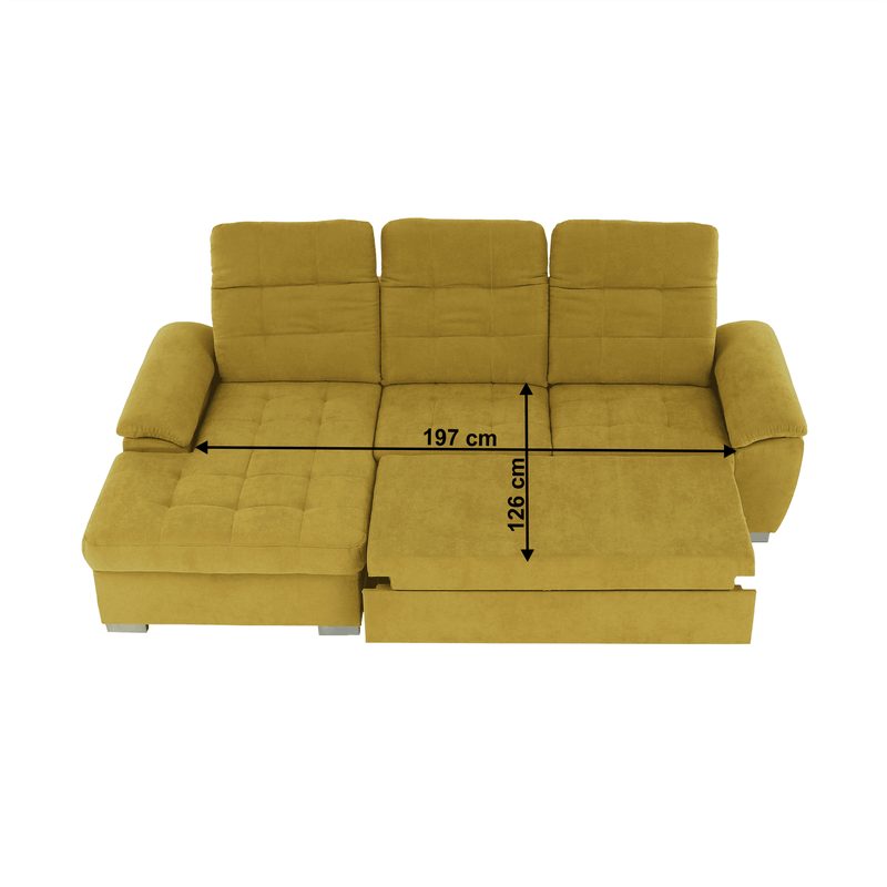 Casa si Gradina - Mobilier - Canapele si coltare - Coltare - Coltar, mustar tesatura, de stanga, EVANGELIN - Infinity.ro