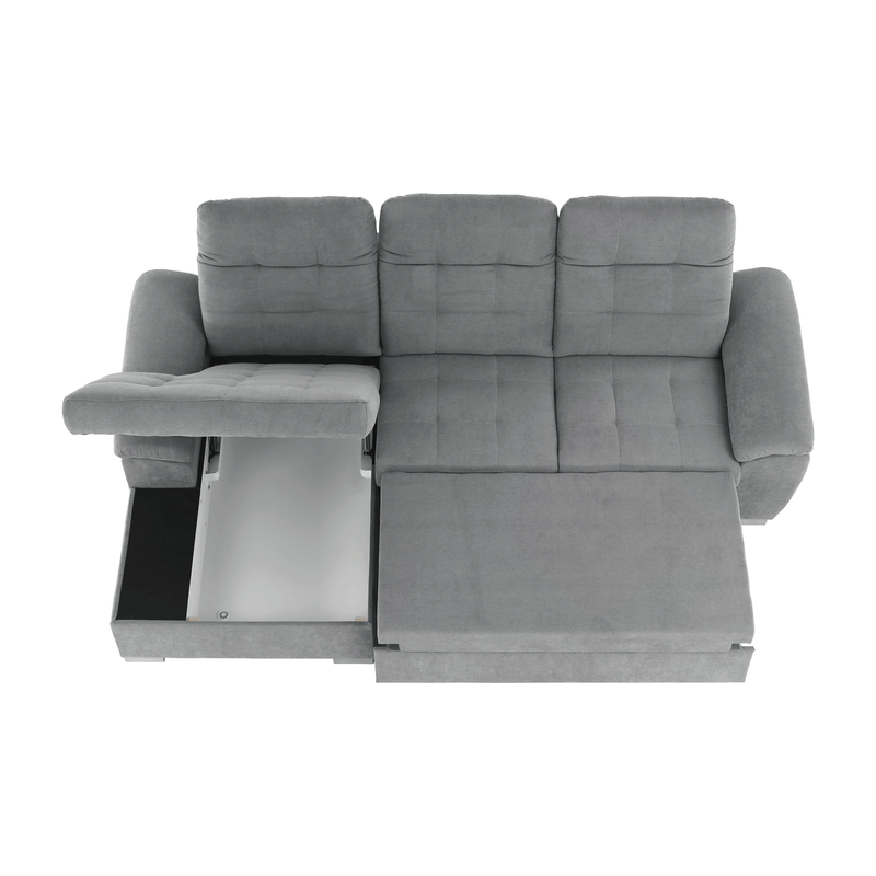 Casa si Gradina - Mobilier - Canapele si coltare - Coltare - Coltar, mustar tesatura, gri, stanga, EVANGELIN - Infinity.ro