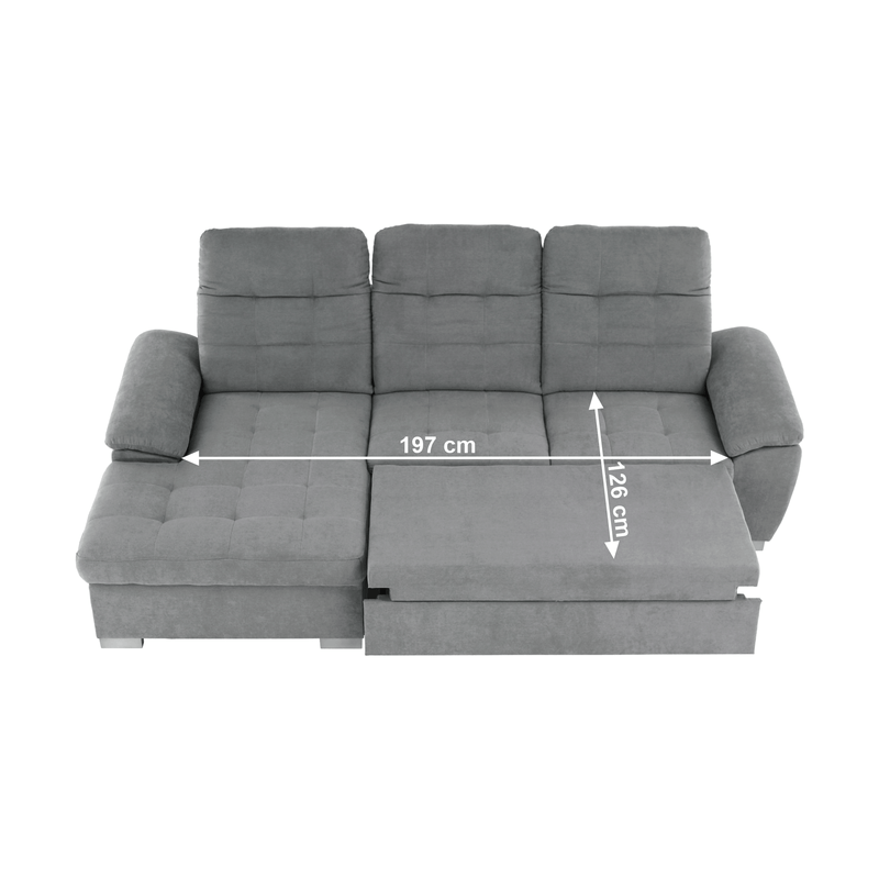 Casa si Gradina - Mobilier - Canapele si coltare - Coltare - Coltar, mustar tesatura, gri, stanga, EVANGELIN - Infinity.ro