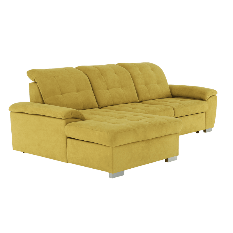 Casa si Gradina - Mobilier - Canapele si coltare - Coltare - Coltar, mustar tesatura, de stanga, EVANGELIN - Infinity.ro