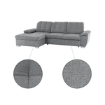 Casa si Gradina - Mobilier - Canapele si coltare - Coltare - Coltar, mustar tesatura, gri, stanga, EVANGELIN - Infinity.ro