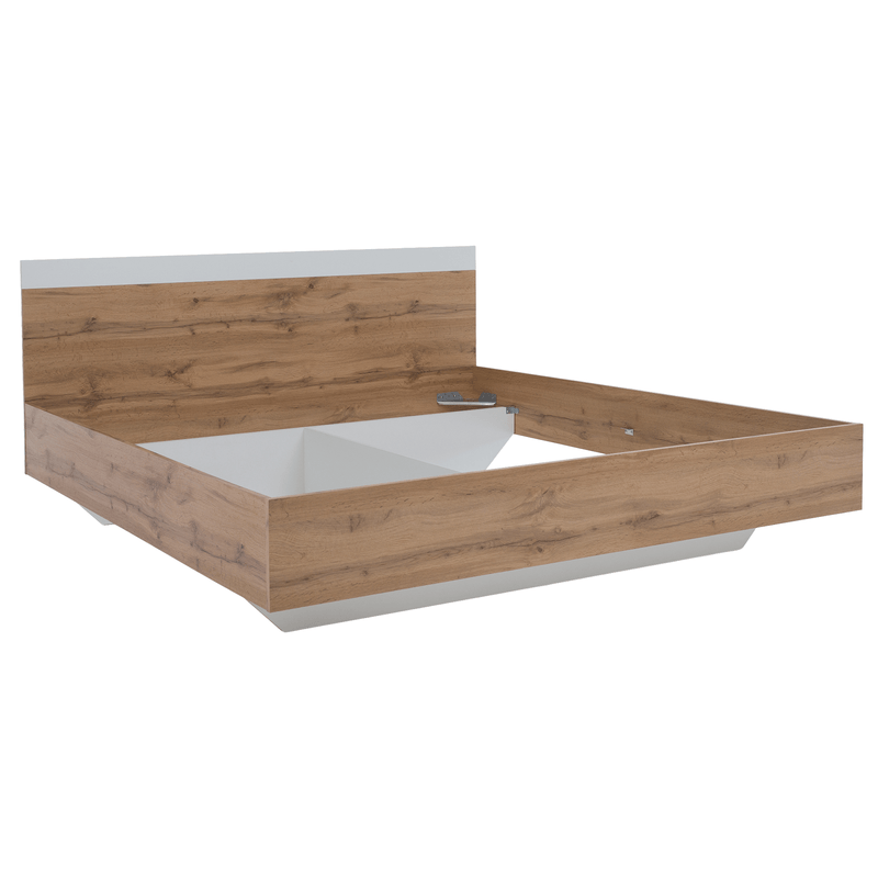 Casa si Gradina - Mobilier - Seturi de mobilier - Seturi dormitor - Set dormitor (pat 180x200 cm), stejar wotan/ alb, GABRIELA NEW - Infinity.ro