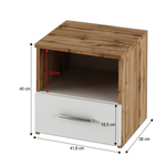 Casa si Gradina - Mobilier - Seturi de mobilier - Seturi dormitor - Set dormitor (pat 180x200 cm), stejar wotan/ alb, GABRIELA NEW - Infinity.ro