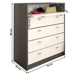 Casa si Gradina - Mobilier - Dulapuri si sifoniere - Dulapuri pantofi - Pantofar 5 compartimente, grafit/alb, VIVAT NEW TYP 4 - Infinity.ro