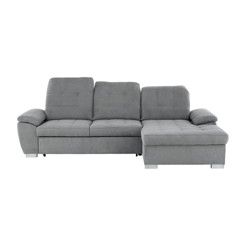 Casa si Gradina - Mobilier - Canapele si coltare - Coltare - Coltar, mustar tesatura gri, dreapta, EVANGELIN - Infinity.ro