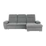 Casa si Gradina - Mobilier - Canapele si coltare - Coltare - Coltar, mustar tesatura gri, dreapta, EVANGELIN - Infinity.ro