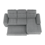 Casa si Gradina - Mobilier - Canapele si coltare - Coltare - Coltar, mustar tesatura gri, dreapta, EVANGELIN - Infinity.ro