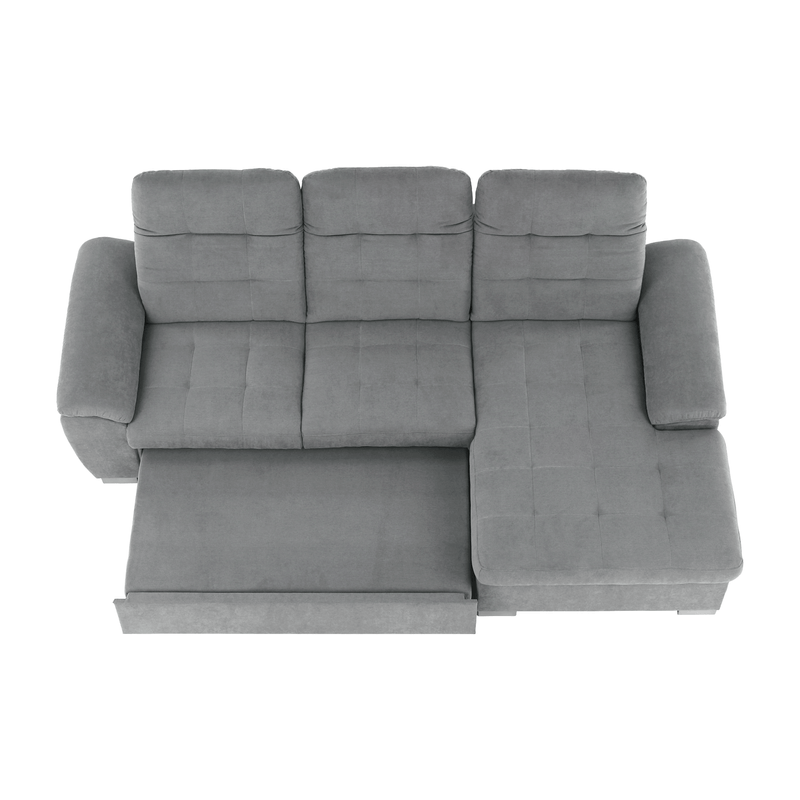 Casa si Gradina - Mobilier - Canapele si coltare - Coltare - Coltar, mustar tesatura gri, dreapta, EVANGELIN - Infinity.ro