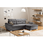 Casa si Gradina - Mobilier - Canapele si coltare - Coltare - Coltar, mustar tesatura gri, dreapta, EVANGELIN - Infinity.ro