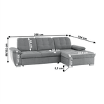 Casa si Gradina - Mobilier - Canapele si coltare - Coltare - Coltar, mustar tesatura gri, dreapta, EVANGELIN - Infinity.ro