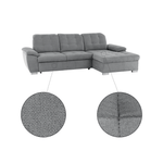 Casa si Gradina - Mobilier - Canapele si coltare - Coltare - Coltar, mustar tesatura gri, dreapta, EVANGELIN - Infinity.ro