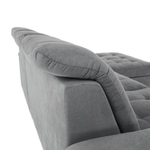 Casa si Gradina - Mobilier - Canapele si coltare - Coltare - Coltar, mustar tesatura gri, dreapta, EVANGELIN - Infinity.ro