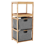 Casa si Gradina - Mobilier - Biblioteci si rafturi - Rafturi - Raft, lacuit bambus/ tesatura gri, KELANA - Infinity.ro