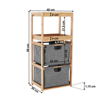 Casa si Gradina - Mobilier - Biblioteci si rafturi - Rafturi - Raft, lacuit bambus/ tesatura gri, KELANA - Infinity.ro