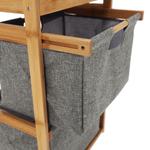 Casa si Gradina - Mobilier - Biblioteci si rafturi - Rafturi - Raft, lacuit bambus/ tesatura gri, KELANA - Infinity.ro