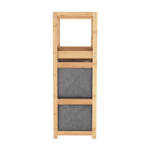 Casa si Gradina - Mobilier - Biblioteci si rafturi - Rafturi - Raft, lacuit bambus/ tesatura gri, KELANA - Infinity.ro