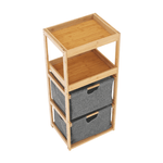 Casa si Gradina - Mobilier - Biblioteci si rafturi - Rafturi - Raft, lacuit bambus/ tesatura gri, KELANA - Infinity.ro