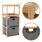 Casa si Gradina - Mobilier - Biblioteci si rafturi - Rafturi - Raft, lacuit bambus/ tesatura gri, KELANA - Infinity.ro