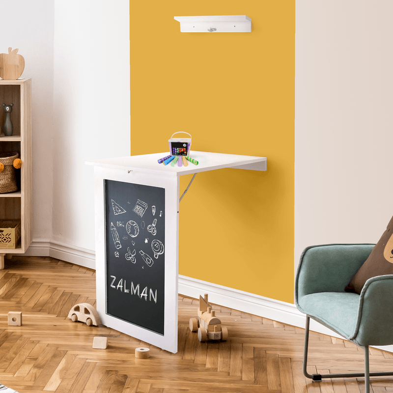 Casa si Gradina - Mobilier - Mese si birouri - Mese living - Masa plianta, de perete cu tabla de creta, alba, ZALMAN - Infinity.ro