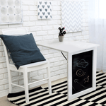 Casa si Gradina - Mobilier - Mese si birouri - Mese living - Masa plianta, de perete cu tabla de creta, alba, ZALMAN - Infinity.ro