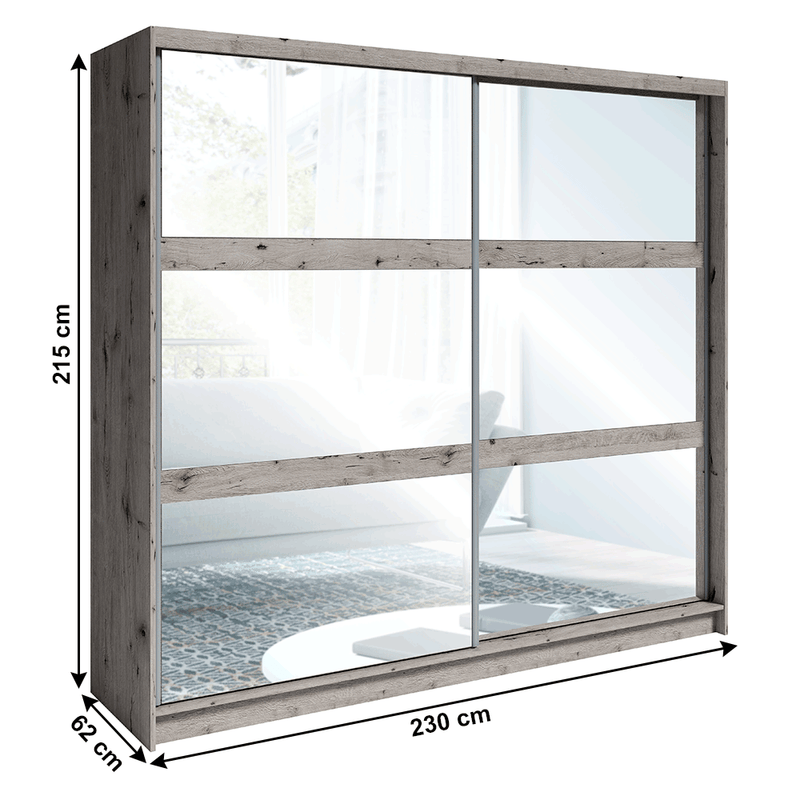 Casa si Gradina - Mobilier - Dulapuri si sifoniere - Dulapuri - Dulap cu oglinda, stejar welington, TOGOS - Infinity.ro