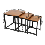 Casa si Gradina - Mobilier - Mese si birouri - Masute de cafea - Set 3 masute de cafea, nuc/negru, KASTLER NEW TYP 3 - Infinity.ro