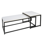 Casa si Gradina - Mobilier - Mese si birouri - Masute de cafea - Set 2 masute de cafea, alb mat/negru, KASTLER NEW TYP 2 - Infinity.ro