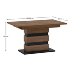 Casa si Gradina - Mobilier - Mese si birouri - Mese bucatarie si dining - Masa de luat masa plianta, stejar bolzano / negru, 140-180x86 cm, DELIS S - Infinity.ro