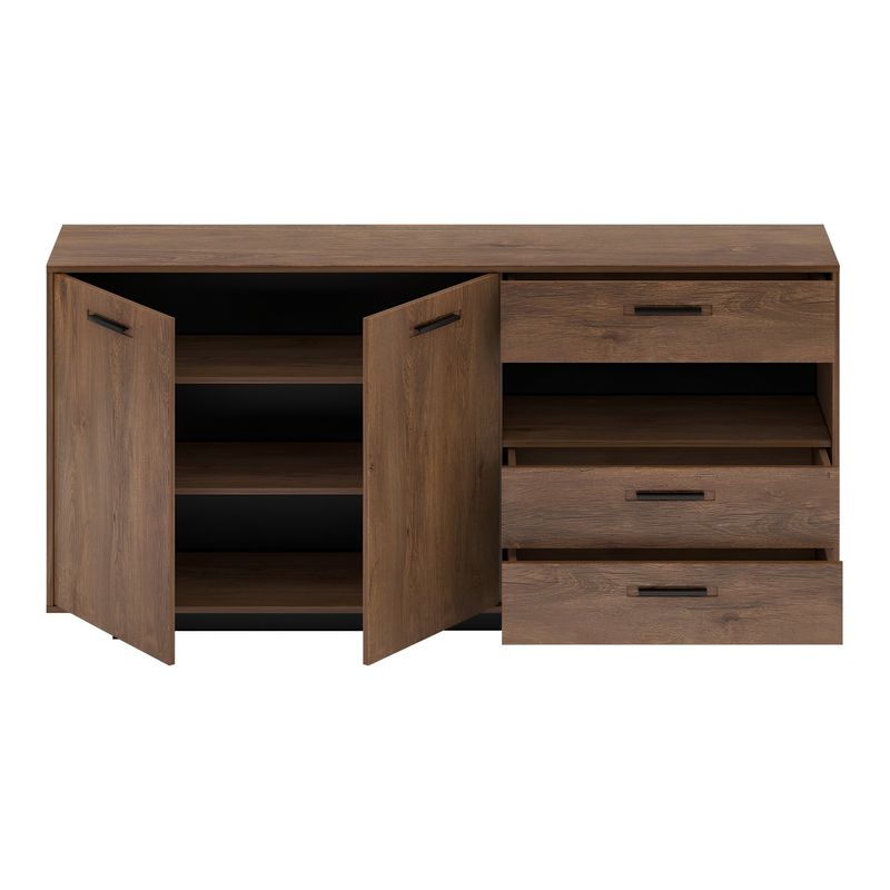 Casa si Gradina - Mobilier - Comode si corpuri - Comode - Comoda, stejar bolzano / negru, DELIS G - Infinity.ro